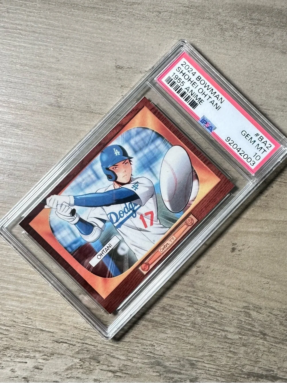 Shohei Ohtani 2024 Bowman 1955 Anime #BA2 Novelty Baseball Card Graded GEM MT 10